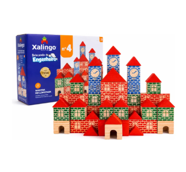 Brinquedo De Montar 120 Peças Jogo Blocos De Madeira