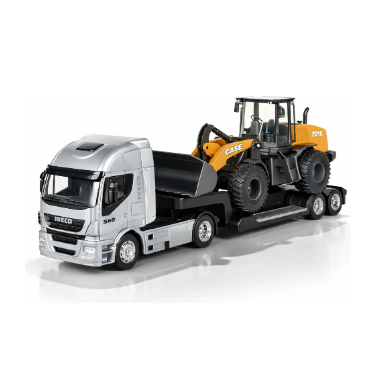 Caminhão Plataforma Iveco Com Pá Carregadeira Case 721